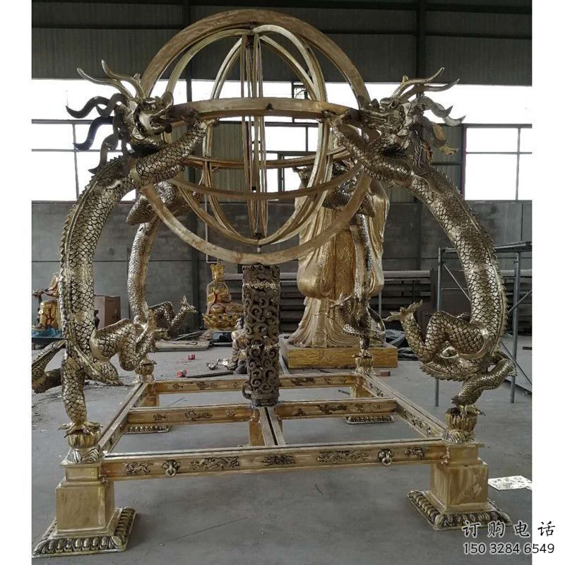 現代渾天儀雕塑廠家 大型別墅區擺件 廣場不銹鋼渾天儀雕塑廠