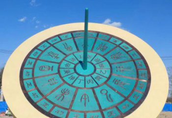 彩繪日晷雕塑廠家 公園廣場擺件 街頭不銹鋼日晷雕塑廠