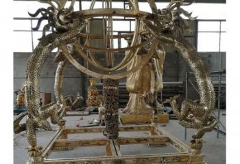 現代渾天儀雕塑廠家 大型別墅區擺件 廣場不銹鋼渾天儀雕塑廠