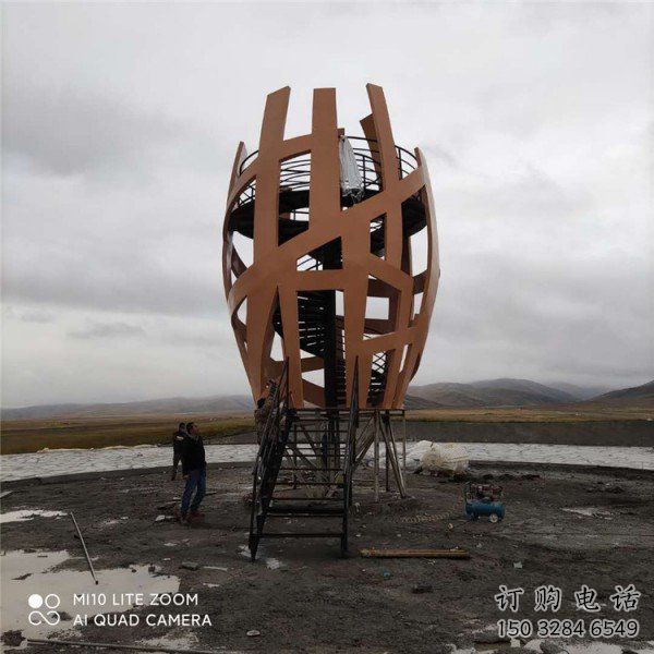 廣場鳥籠雕塑廠家 公園小品 鏤空不銹鋼鳥籠雕塑廠