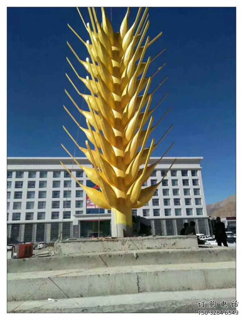 中式麥穗雕塑廠家 創(chuàng)意小品 現(xiàn)代大型不銹鋼麥穗雕塑廠