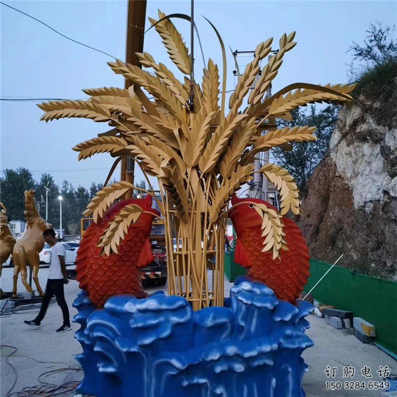 幾何麥穗雕塑廠 現(xiàn)代小品 異形不銹鋼麥穗雕塑廠