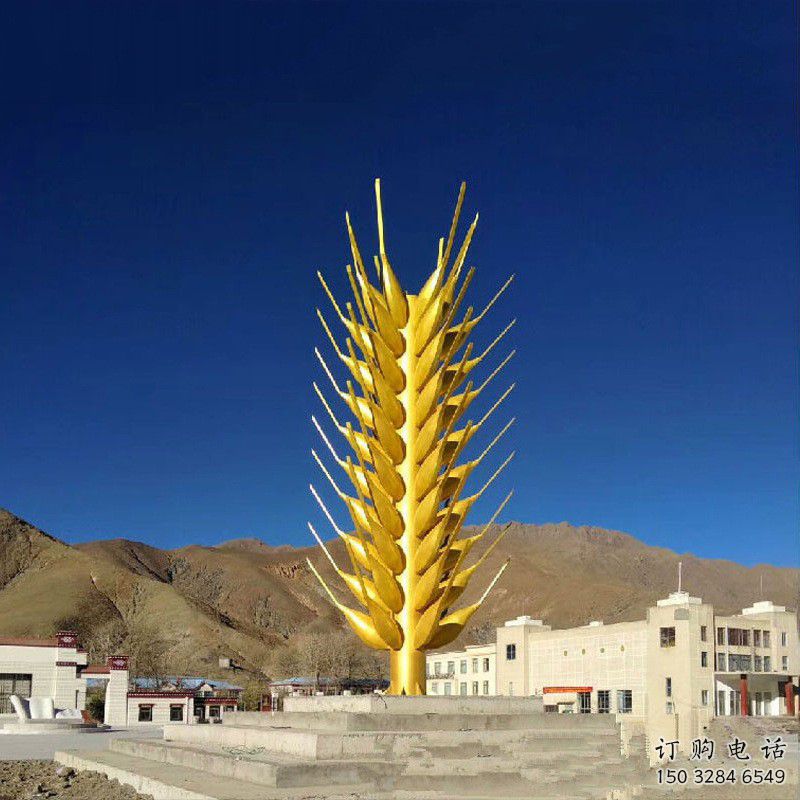街頭麥穗雕塑廠家 大型擺件 現代不銹鋼麥穗雕塑制作