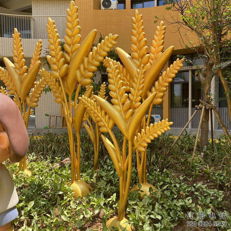 創(chuàng)意麥子雕塑廠家 戶外小品 公園不銹鋼麥子雕塑廠
