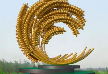 現(xiàn)代麥子雕塑廠家 大型別墅區(qū)擺件 烤漆不銹鋼麥子雕塑廠