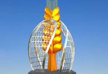 幾何麥子雕塑廠家 創(chuàng)意小品 歐式不銹鋼麥子雕塑廠