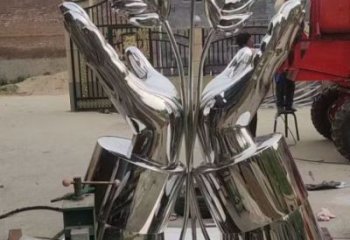 鏡面麥子雕塑廠家 烤漆大型擺件 公園不銹鋼麥子雕塑廠