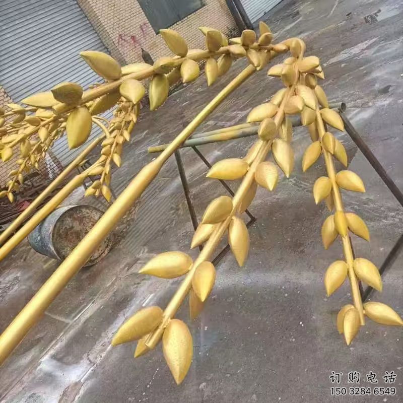 幾何青稞雕塑廠家 公園小品 大型鍍金不銹鋼青稞雕塑廠