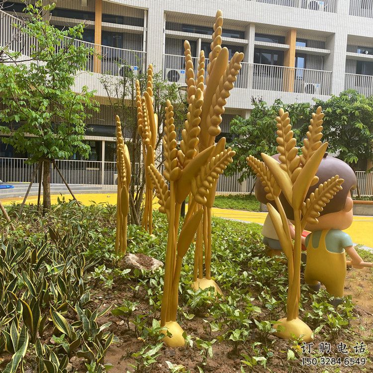 抽象青稞雕塑廠家 創(chuàng)意小品 戶外公園不銹鋼青稞雕塑