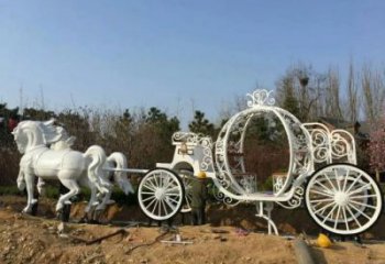 鏤空馬車雕塑廠家 園林小品 住宅小區不銹鋼馬車雕塑廠