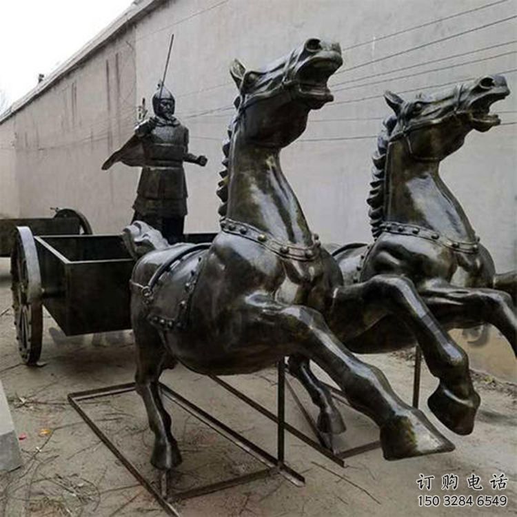 中式馬車雕塑廠家 公園仿古小品 游樂場不銹鋼馬車雕塑廠