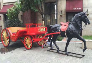 戶外馬車雕塑廠家 噴漆小品 仿古不銹鋼馬車雕塑加工廠
