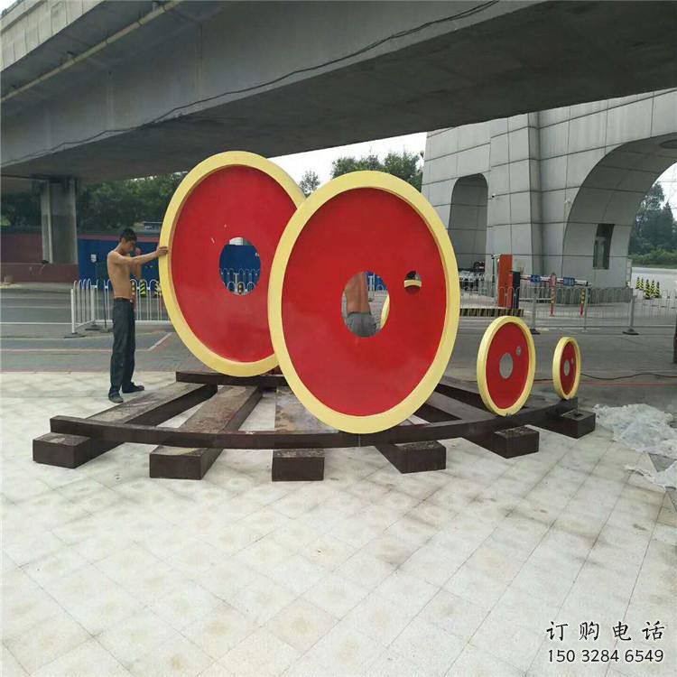 房地產齒輪雕塑廠家 烤漆擺件 創(chuàng)意不銹鋼齒輪雕塑廠