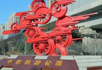 戶外齒輪雕塑廠家 噴漆小品 噴漆不銹鋼齒輪雕塑工廠