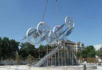 鏡面齒輪雕塑廠家 公園大型擺件 創意不銹鋼齒輪雕塑制作廠