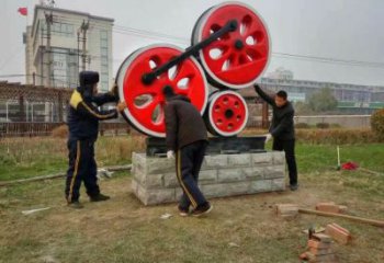 大型商場齒輪雕塑廠家 仿真擺件 烤漆不銹鋼齒輪雕塑廠