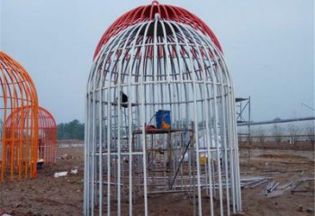 大型籠子雕塑廠家 鋼管小品 庭院不銹鋼籠子雕塑廠