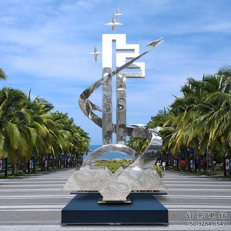 戶外鑰匙雕塑廠家 鏡面公園小品 大型不銹鋼鑰匙雕塑生產(chǎn)