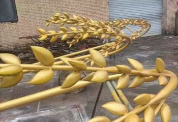 中式水稻雕塑廠家 烤漆仿真小品 游樂場不銹鋼水稻雕塑廠