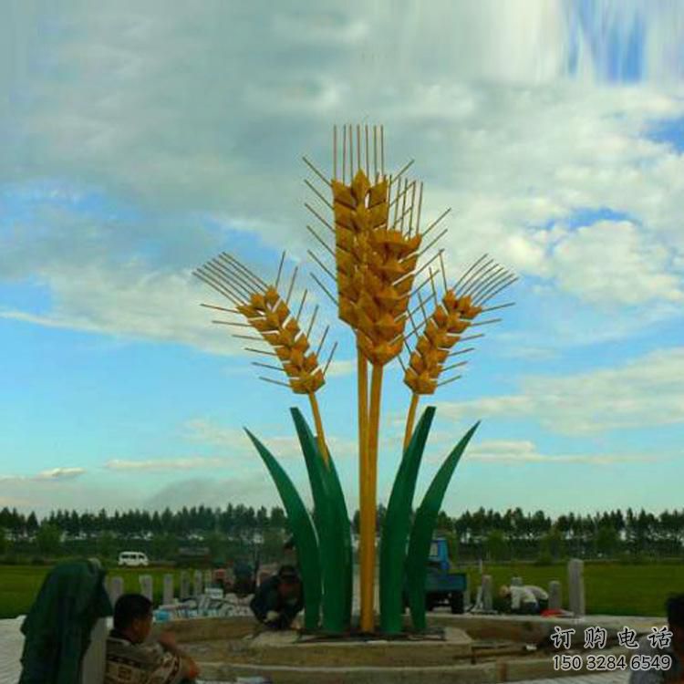 仿真禾苗雕塑廠家 現(xiàn)代擺件 創(chuàng)意不銹鋼禾苗雕塑廠