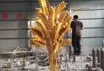 現(xiàn)代禾苗雕塑廠(chǎng)家 大型別墅區(qū)擺件 仿真不銹鋼禾苗雕塑廠(chǎng)