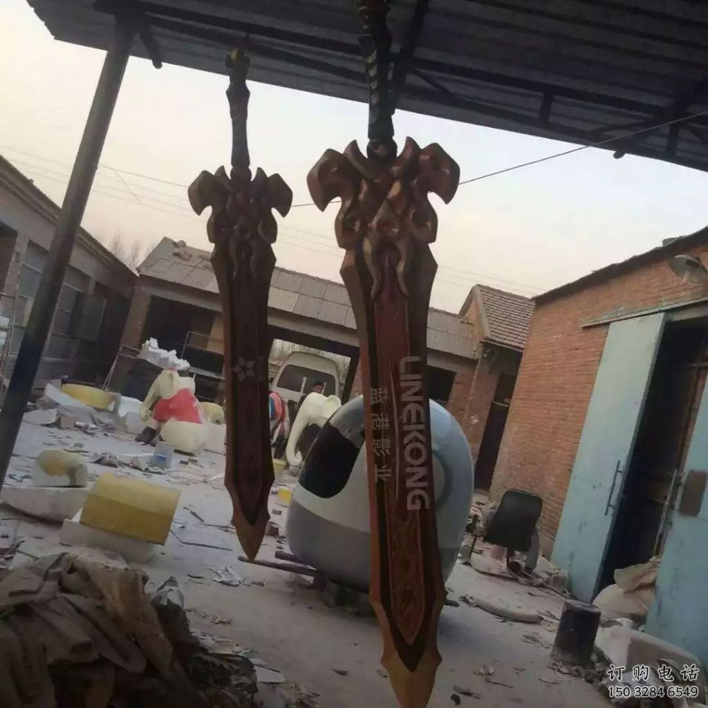 步行街劍雕塑廠家 剪紙小品 鑄造不銹鋼劍雕塑廠