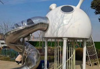 公園滑梯雕塑廠家 希望戶外擺件 抽象不銹鋼滑梯雕塑廠