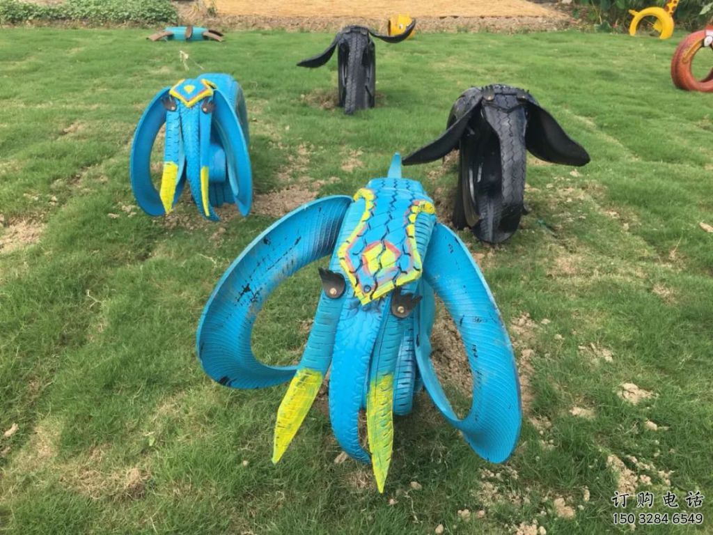 園林輪胎雕塑廠家 烤漆公園小品 中式輪胎雕塑廠