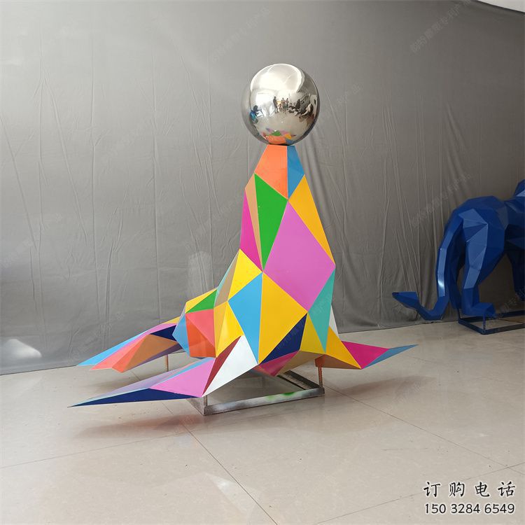 烤漆頂球雕塑廠家 抽象小品 戶外不銹鋼頂球雕塑廠