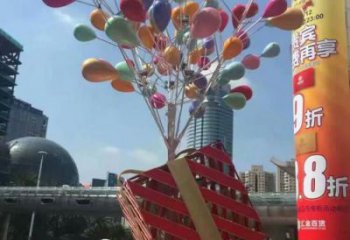 拉絲氣球雕塑廠家 鏤空創意擺件 別墅區氣球雕塑廠