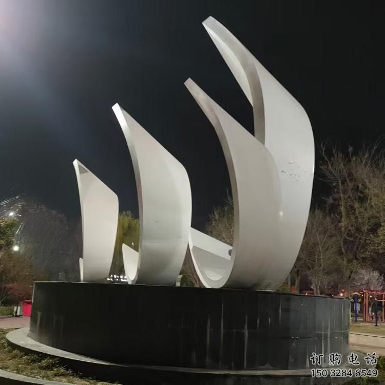 公園船帆雕塑廠家 戶外擺件 創意不銹鋼船帆雕塑廠