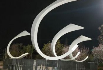 戶(hù)外船帆雕塑廠家 噴漆小品 切面不銹鋼船帆雕塑廠