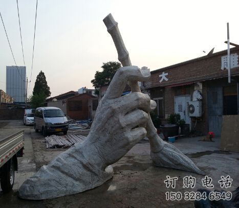 現代毛筆雕塑廠家 大型別墅區擺件 街頭不銹鋼毛筆雕塑廠