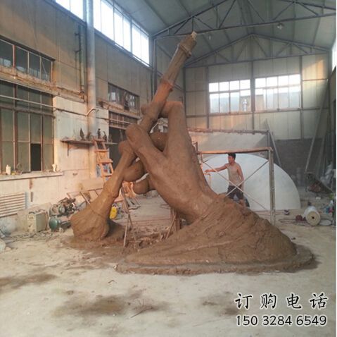 烤漆毛筆雕塑廠家 街頭小品 戶外不銹鋼毛筆雕塑生產