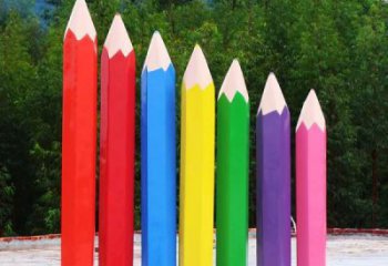 街頭鉛筆雕塑廠家 大型別墅區擺件 烤漆不銹鋼鉛筆雕塑廠