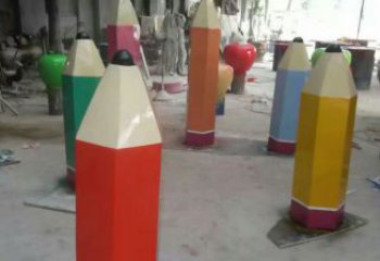 現代鉛筆雕塑廠家 大型別墅區擺件 歐式不銹鋼鉛筆雕塑廠