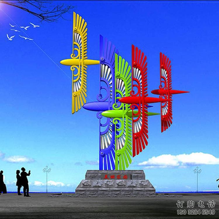 大型風(fēng)箏雕塑廠家 鏤空公園小品 烤漆不銹鋼風(fēng)箏雕塑廠