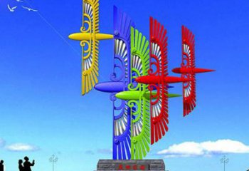 大型風箏雕塑廠家 鏤空公園小品 烤漆不銹鋼風箏雕塑廠