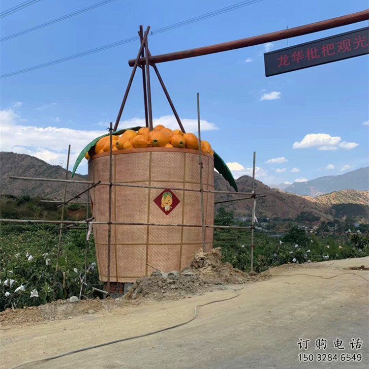 戶外枇杷雕塑廠家 噴漆小品 仿真不銹鋼枇杷雕塑廠