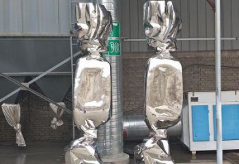 創(chuàng)意糖果雕塑廠家 鏡面小品 公園不銹鋼糖果雕塑廠