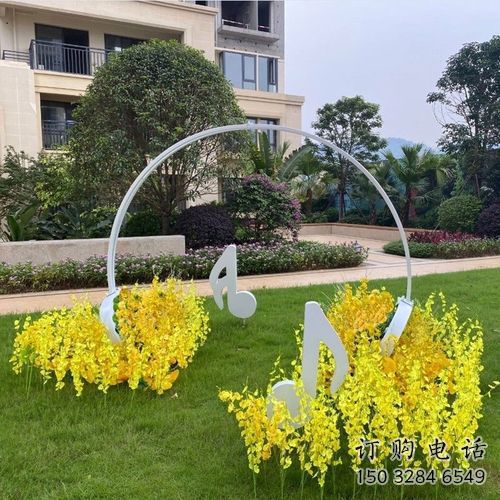 廣場耳機雕塑廠家 現代公園小品 戶外不銹鋼耳機雕塑廠