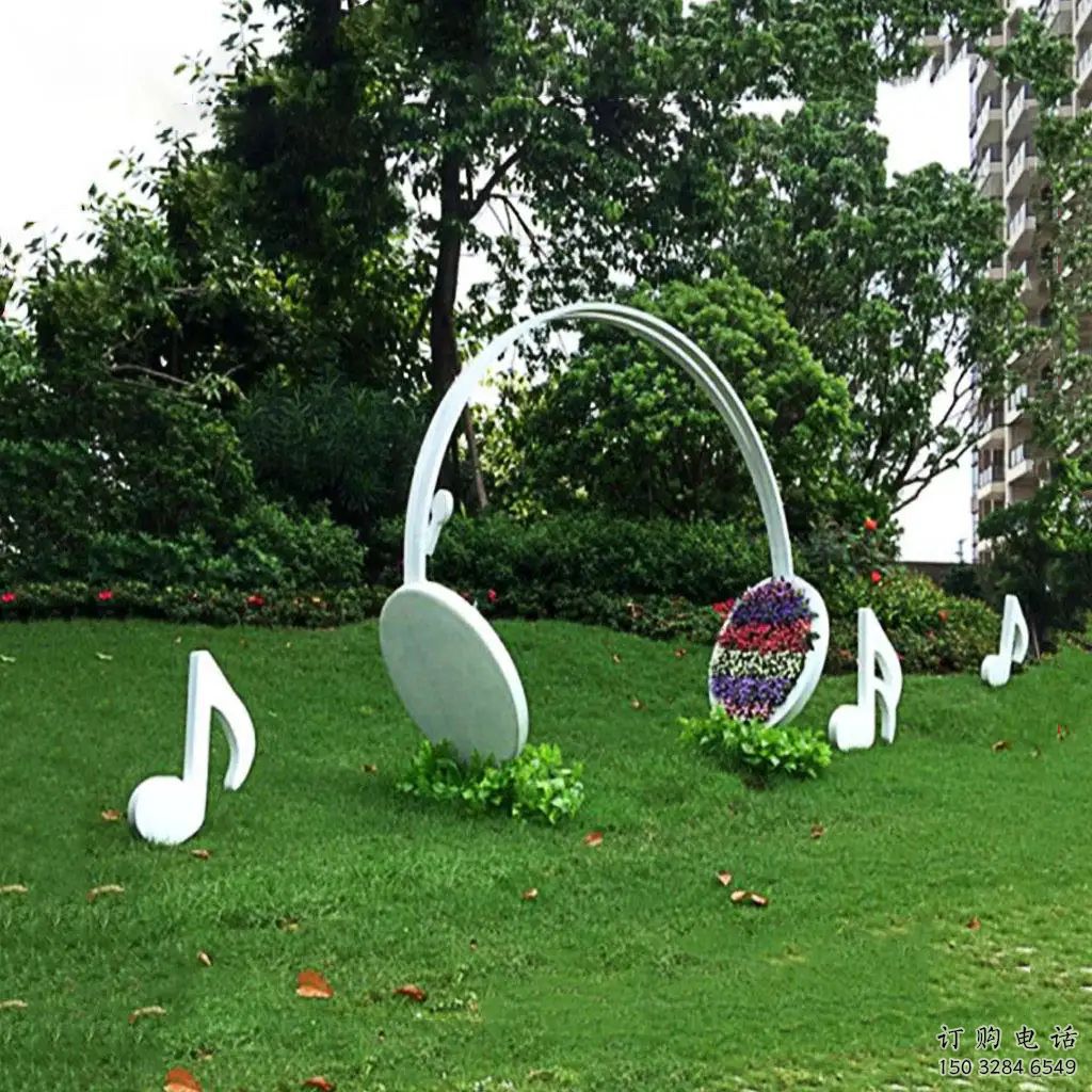 中式耳麥雕塑廠家 現(xiàn)代公園小品 游樂場不銹鋼耳麥雕塑廠