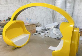 中式耳機雕塑廠家 歐式小品 游樂場不銹鋼耳機雕塑廠