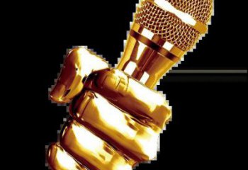 鍍金話筒雕塑廠家 鑄造擺件 戶外不銹鋼話筒雕塑生產廠