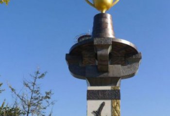 商業(yè)街獎杯雕塑廠家 公園廣場擺件 大型不銹鋼獎杯雕塑廠