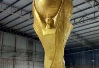 抽象獎杯雕塑廠家 創(chuàng)意小品 現代不銹鋼獎杯雕塑定做