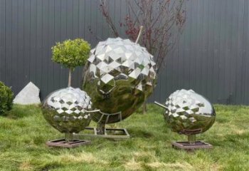 商業街松塔雕塑廠家 鏡面公園擺件 抽象不銹鋼松塔雕塑廠