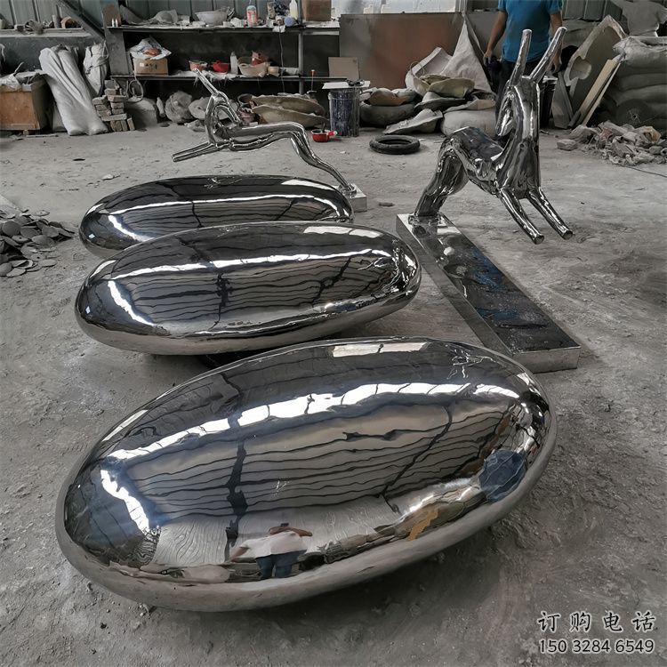 創意景觀石雕塑廠家 現代小品 公園不銹鋼景觀石雕塑廠