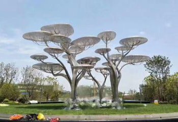 鏡面花傘雕塑廠家 大型擺件 鏤空不銹鋼花傘雕塑制作