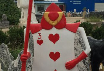 創意撲克雕塑廠家 抽象小品 公園撲克雕塑制作